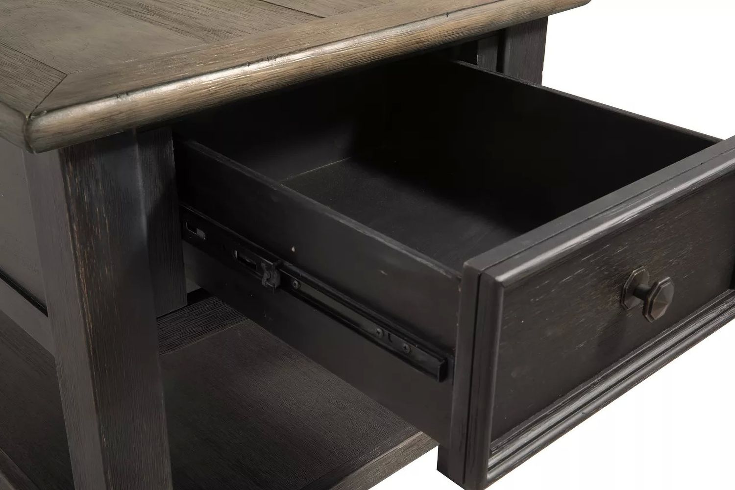 Tyler Creek Brown and Black Rectangular End Table T7363