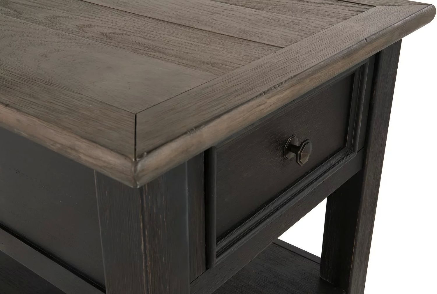 Tyler Creek Brown and Black Rectangular End Table T7363