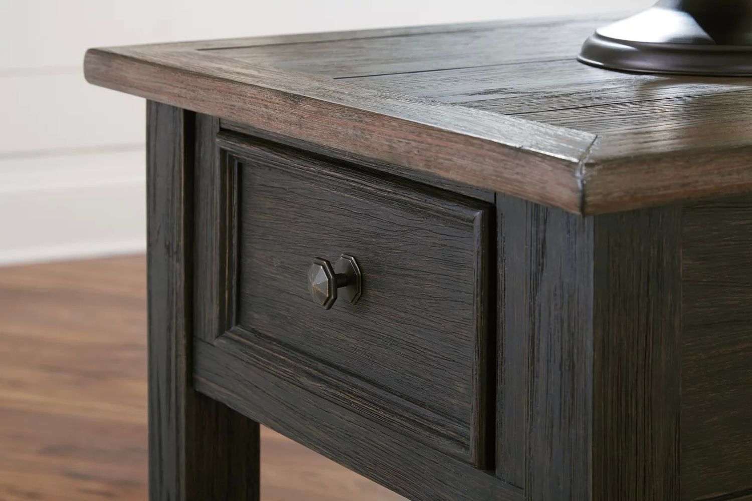 Tyler Creek Brown and Black Rectangular End Table T7363