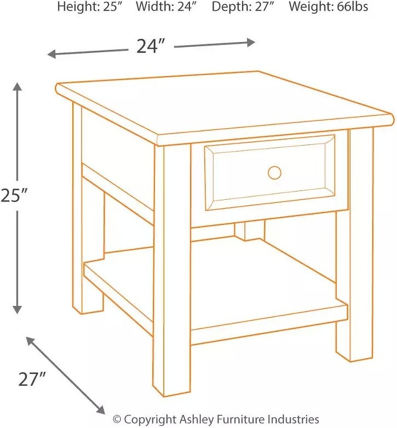 Tyler Creek Brown and Black Rectangular End Table T7363