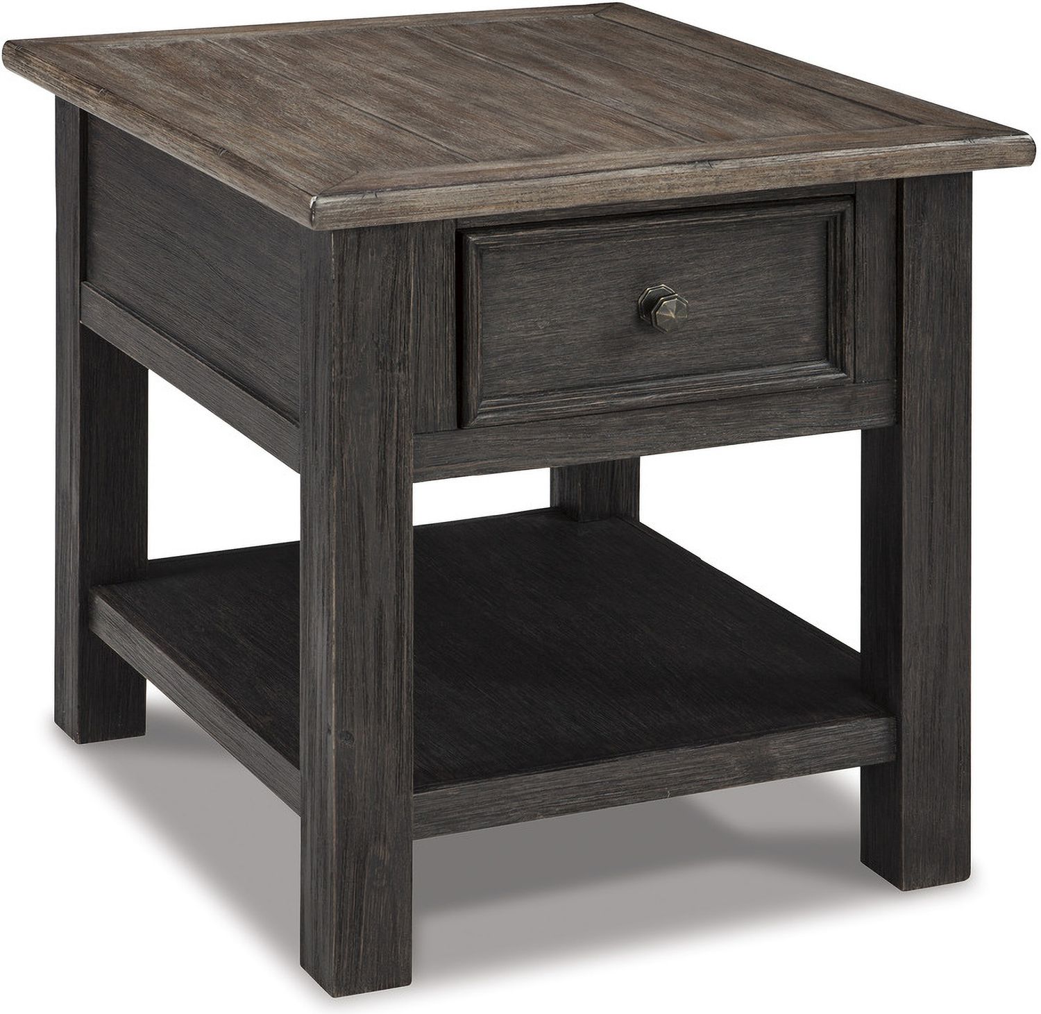 Tyler Creek Brown and Black Rectangular End Table T7363