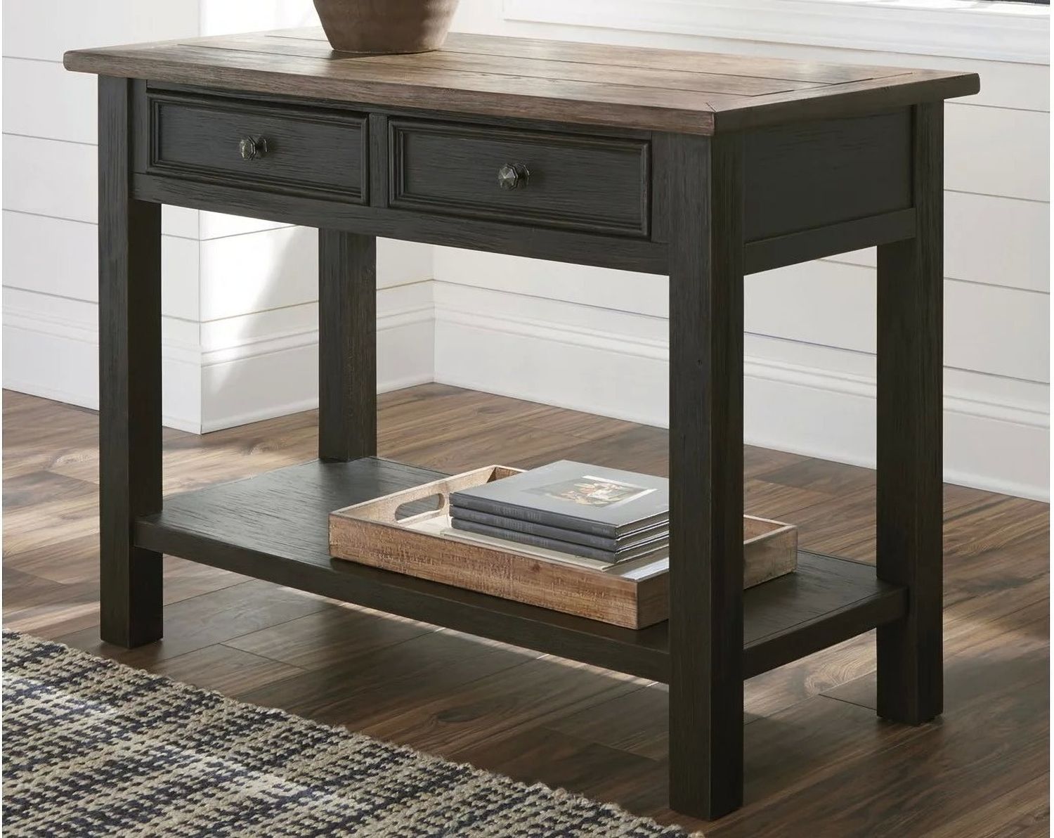 Tyler Creek Brown and Black Sofa Table T7364