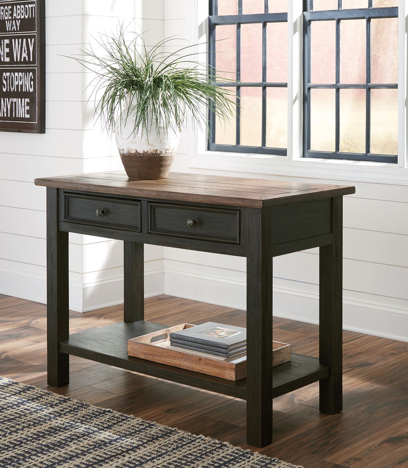 Tyler Creek Brown and Black Sofa Table T7364