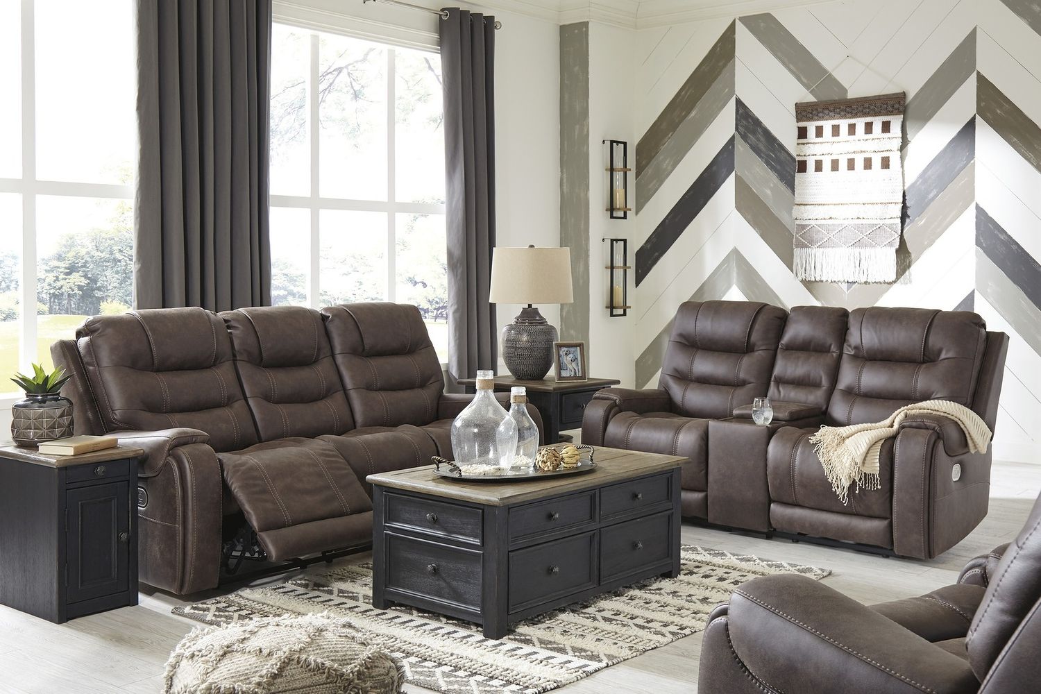 Tyler Creek Brown and Black Sofa Table T7364