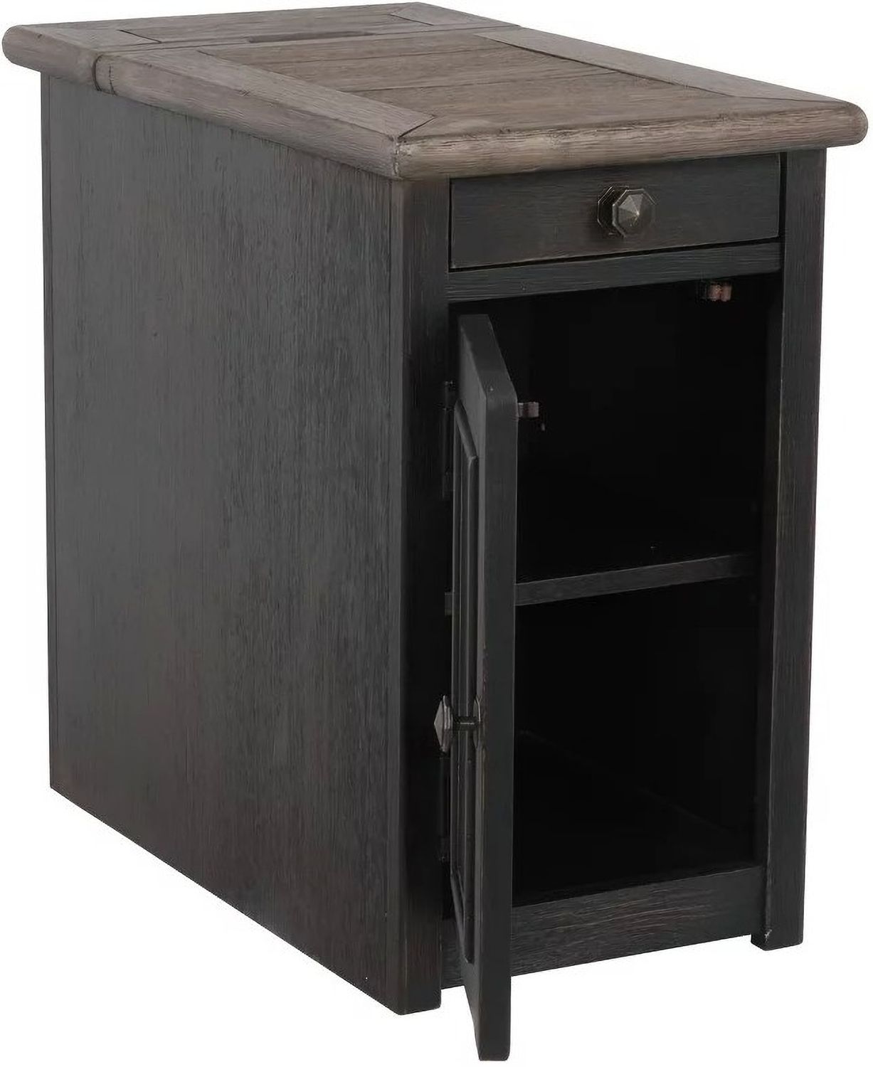 Tyler Creek Brown and Black Chairside End Table T7367