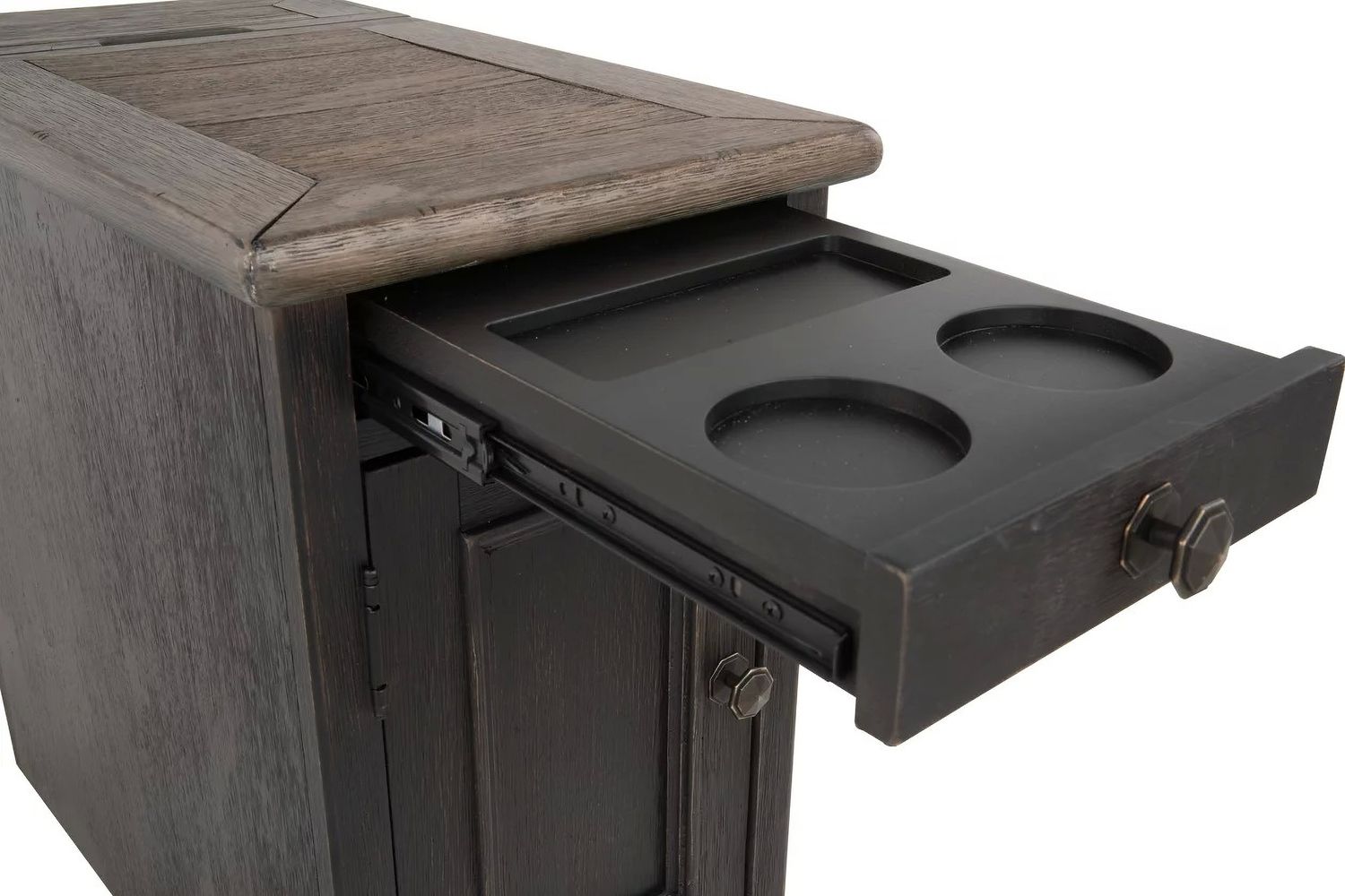 Tyler Creek Brown and Black Chairside End Table T7367