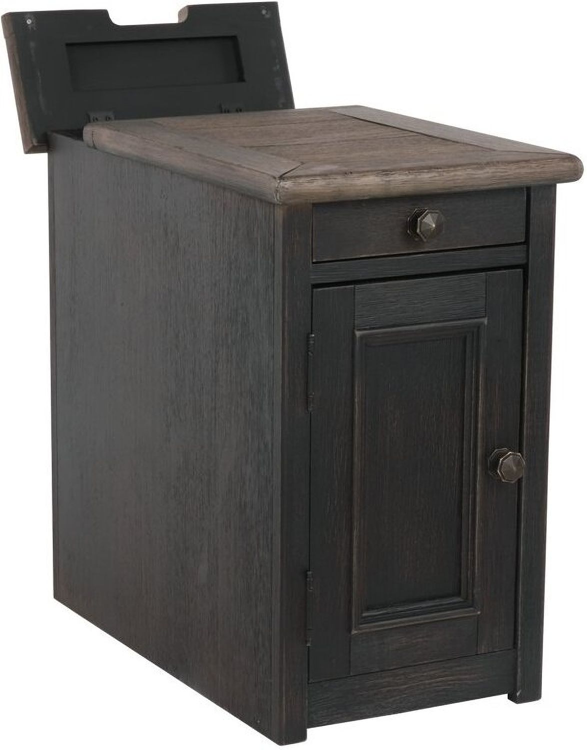 Tyler Creek Brown and Black Chairside End Table T7367