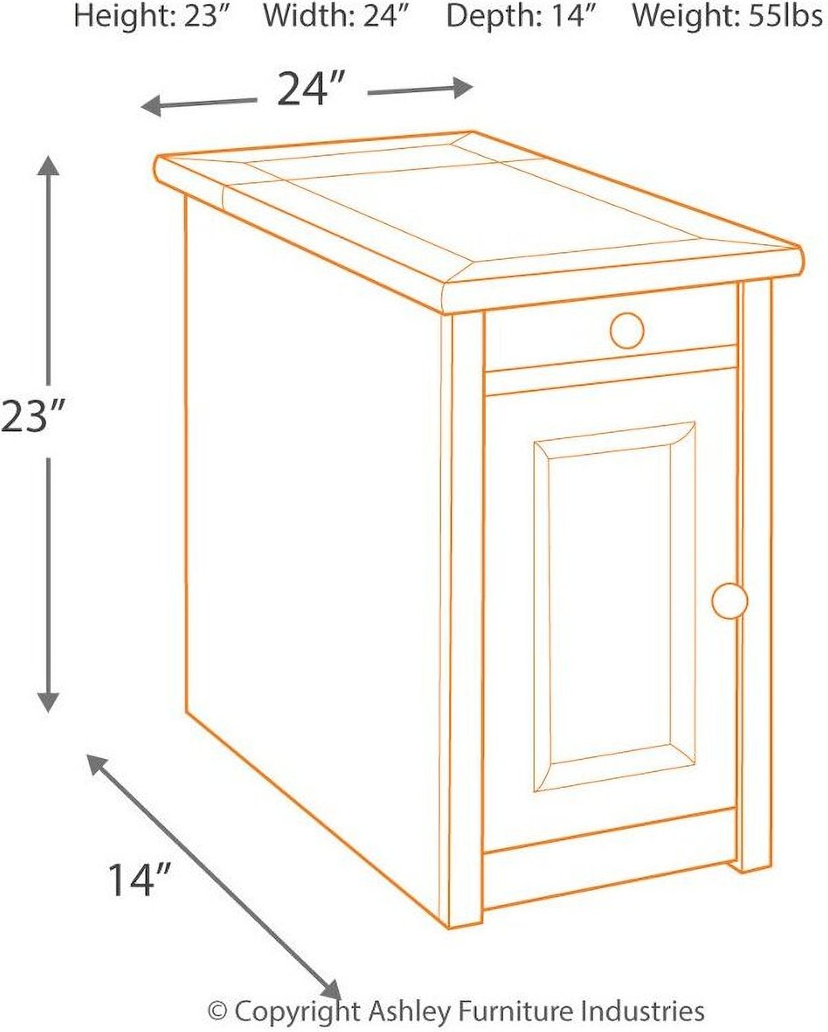Tyler Creek Brown and Black Chairside End Table T7367