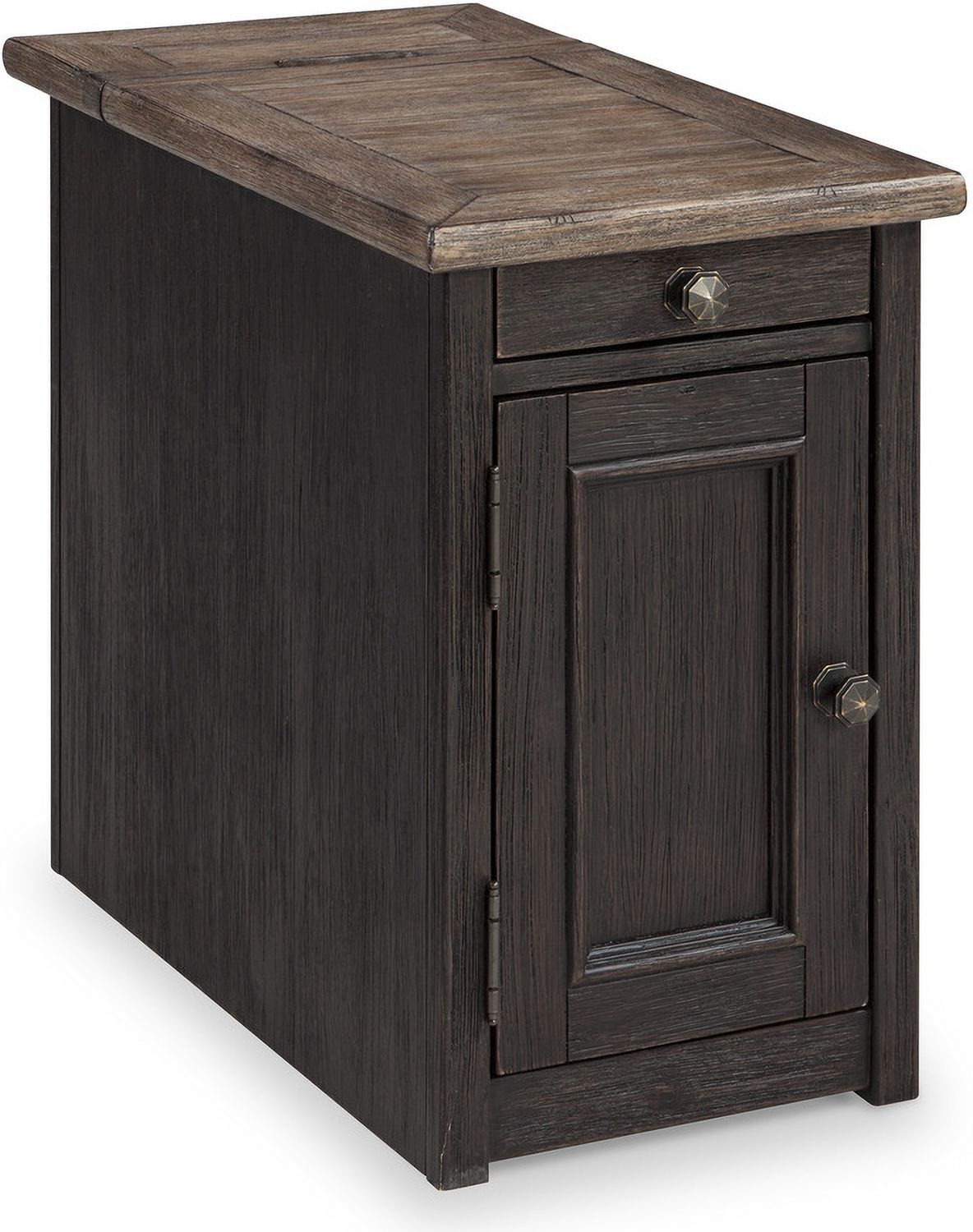 Tyler Creek Brown and Black Chairside End Table T7367