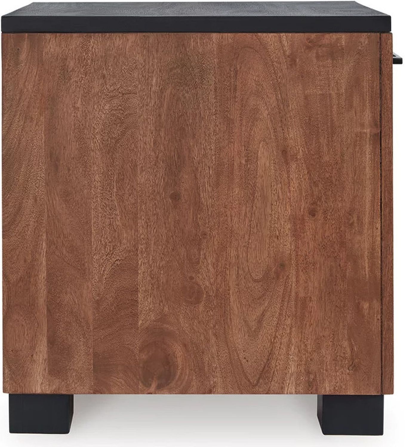 Kallari Chairside End Table In Warm Brown and Black T7377