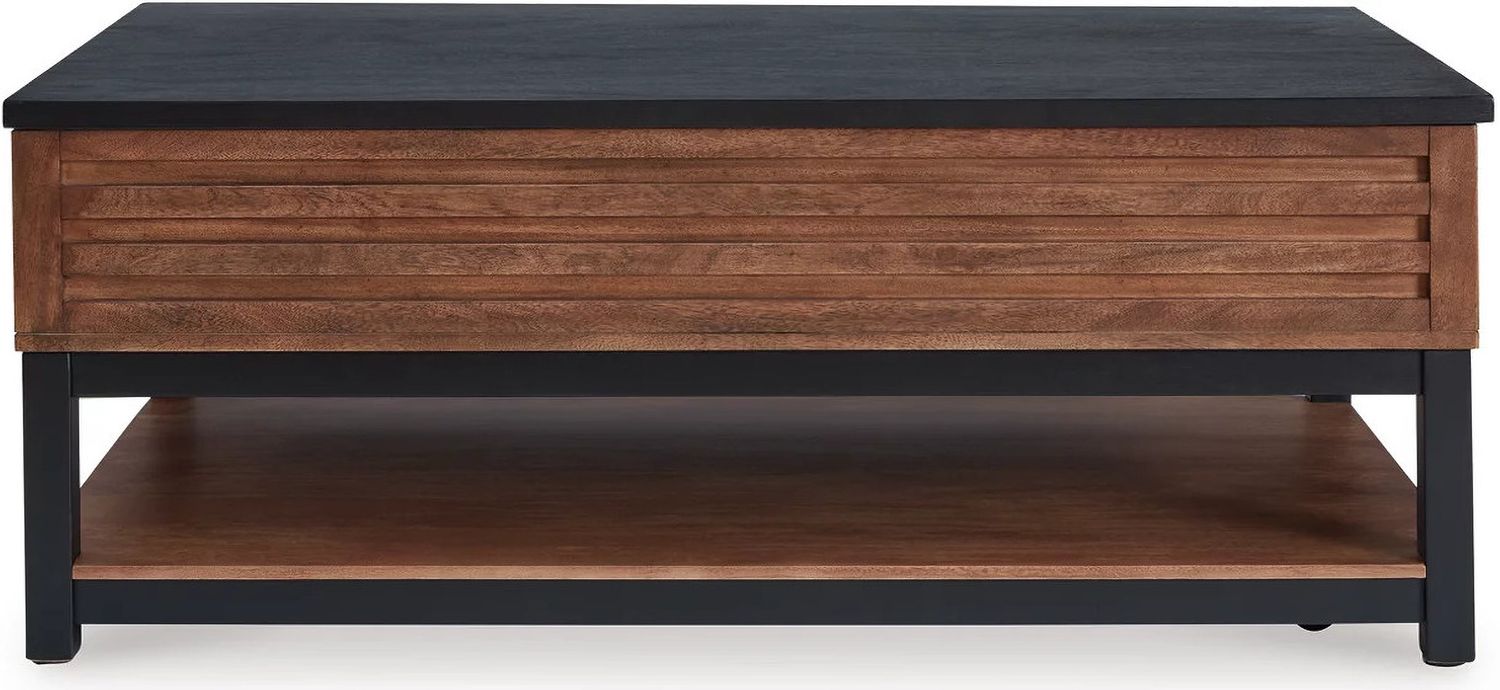 Kallari Lift-Top Coffee Table In Warm Brown and Black T7379