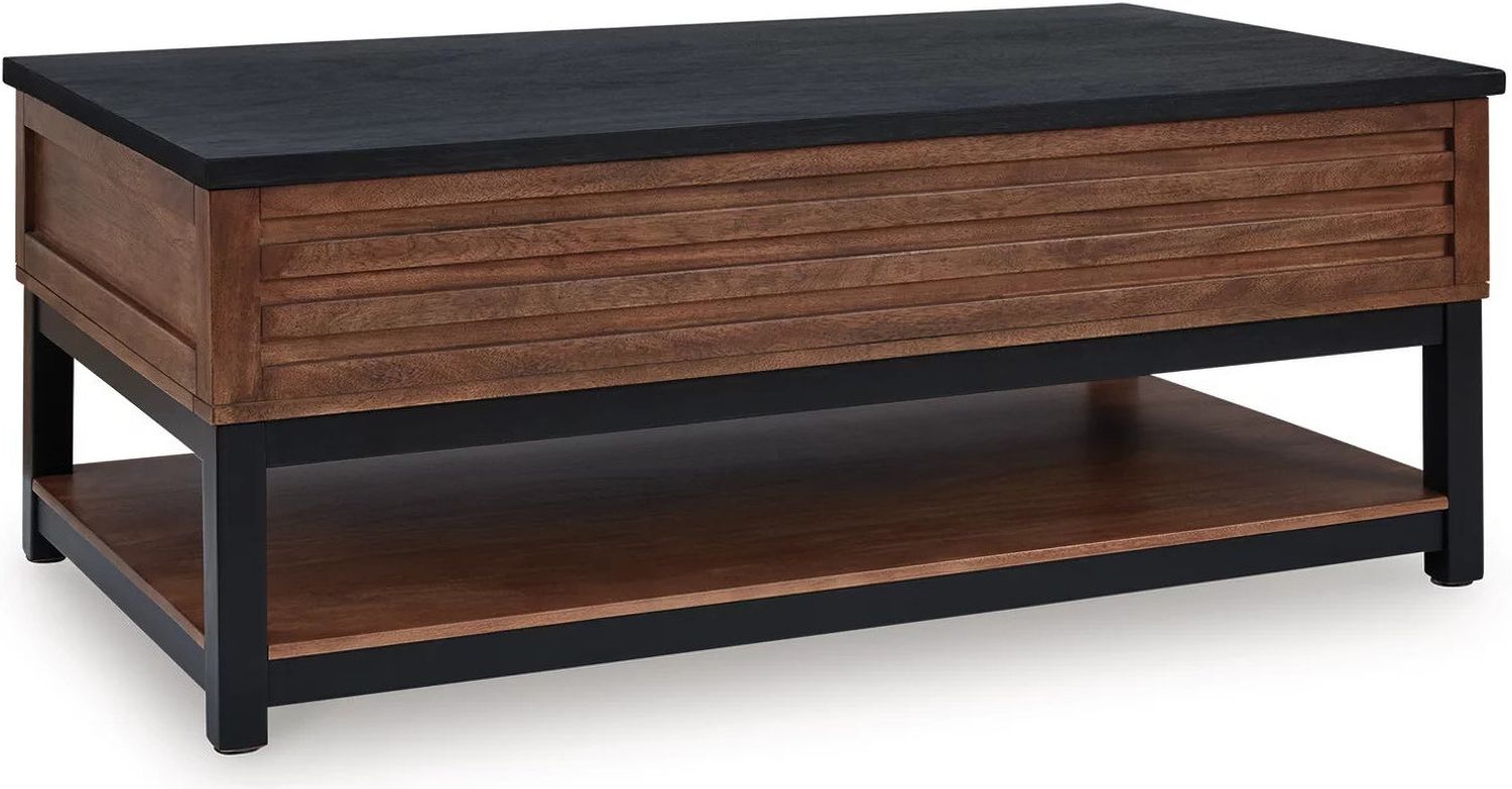 Kallari Lift-Top Coffee Table In Warm Brown and Black T7379