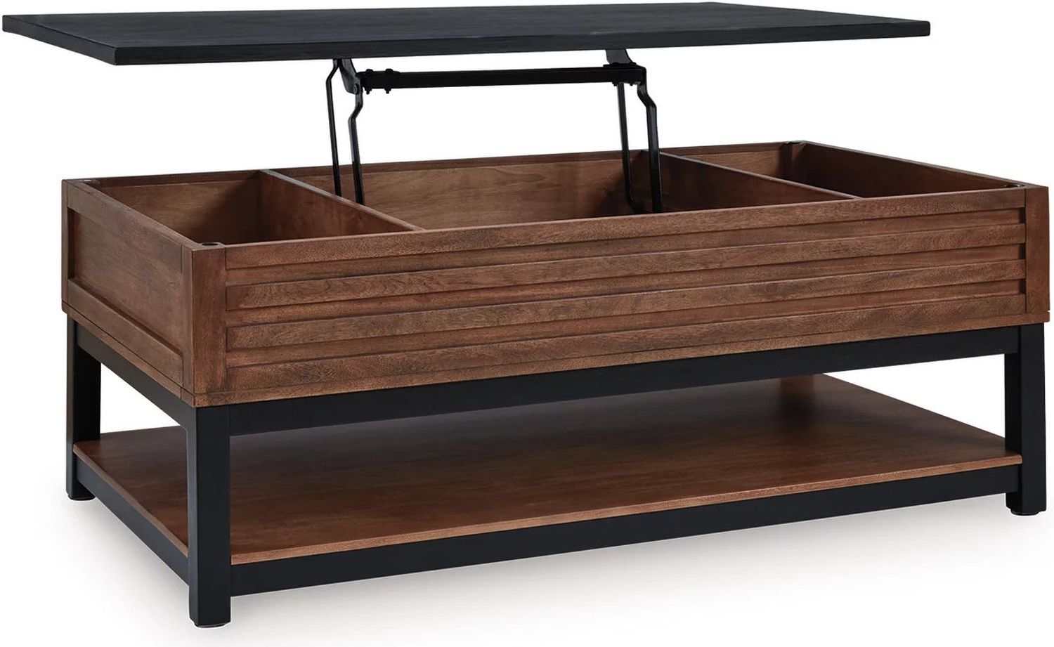 Kallari Lift-Top Coffee Table In Warm Brown and Black T7379