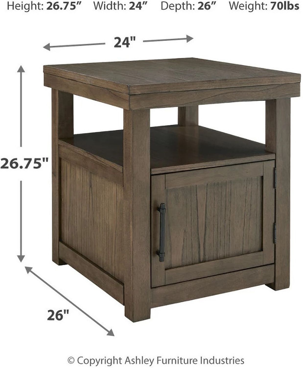 Boardernest Brown End Table T7383