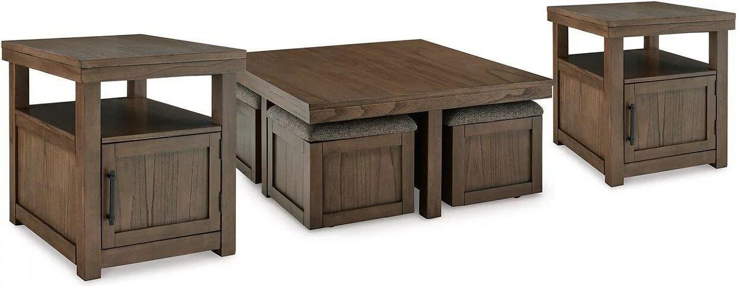 Boardernest Ocassional Table Set In Brown T738T1