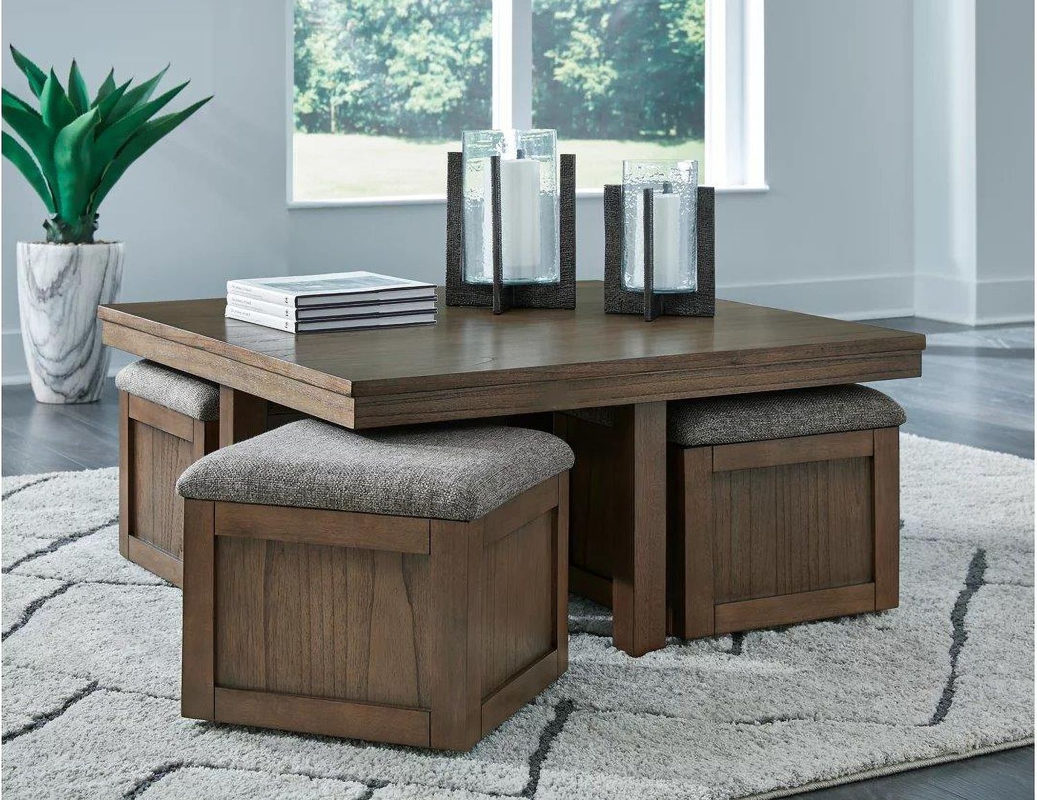 Boardernest Ocassional Table Set In Brown T738T1