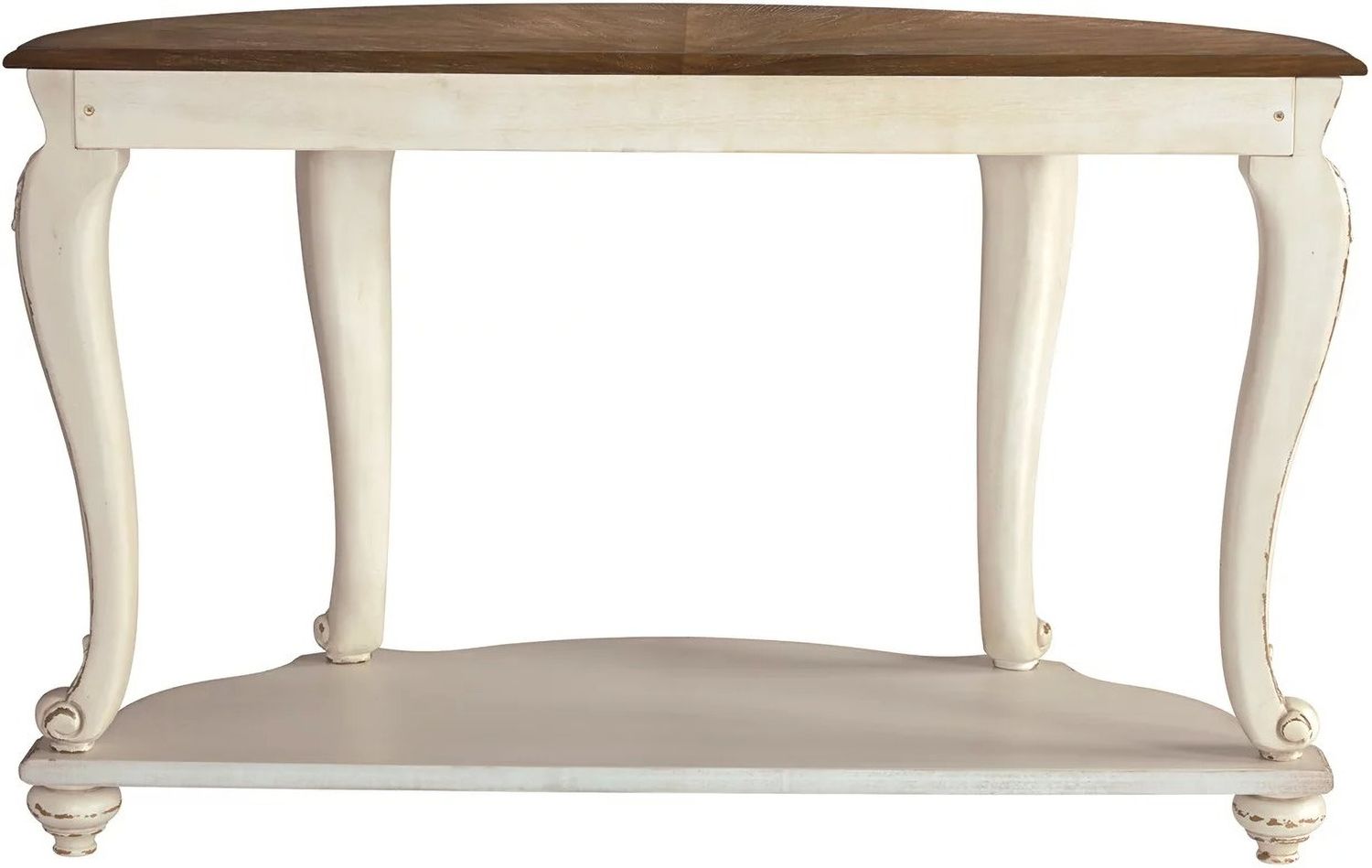 Realyn White and Brown Sofa Table T7434