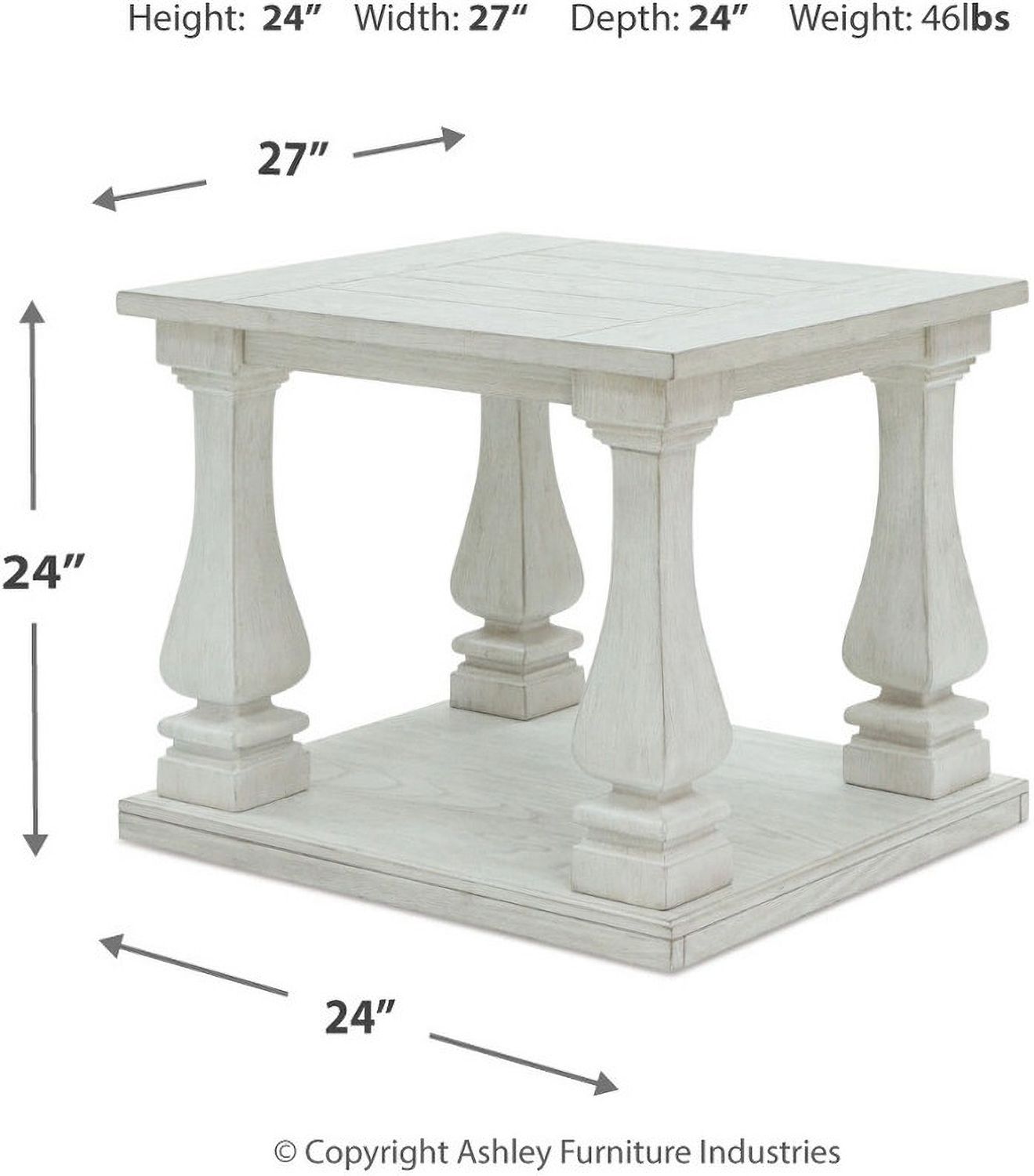 Arlendyne Antique White Rectangular End Table T7473