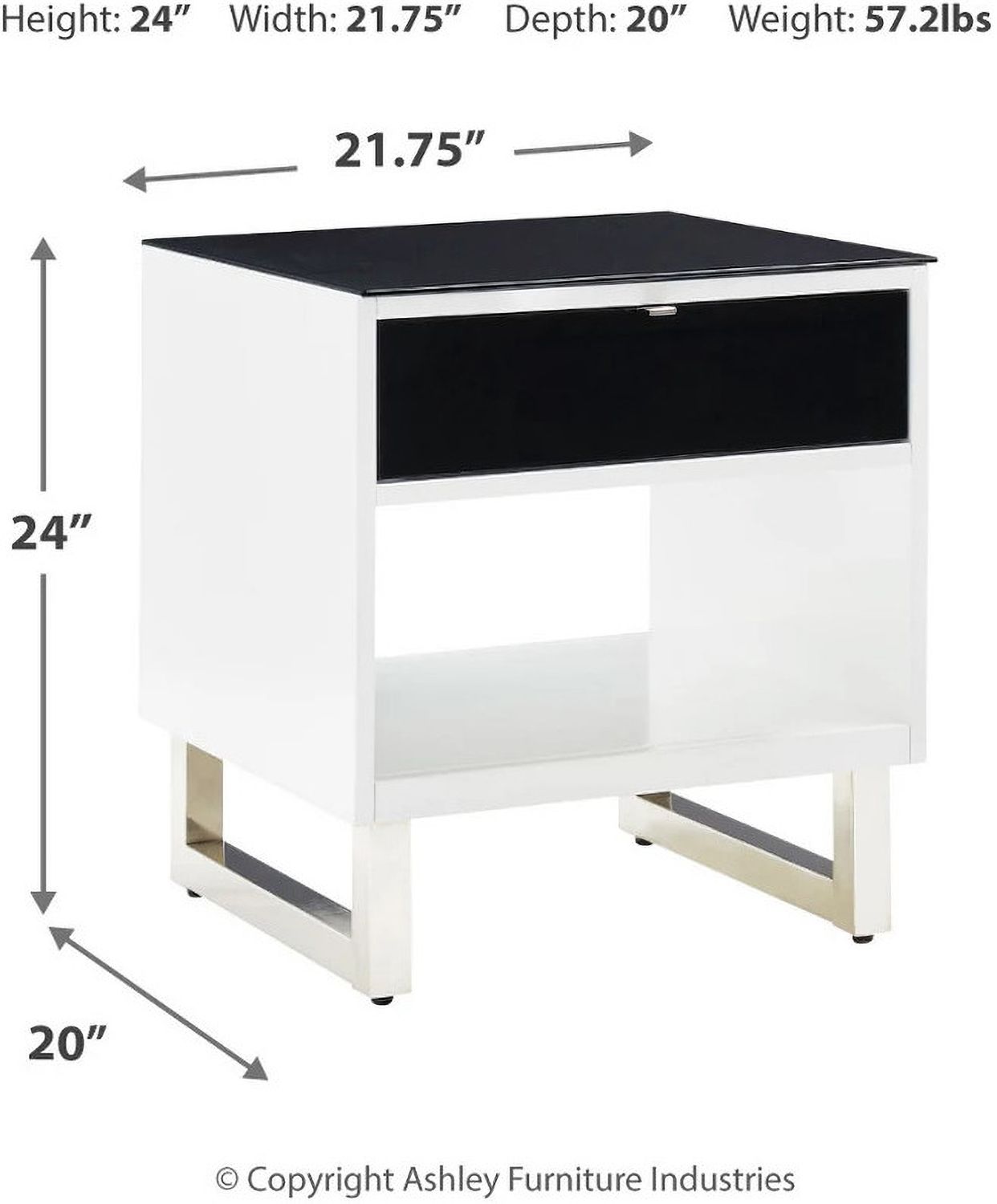 Gardoni End Table In White And Black T7563