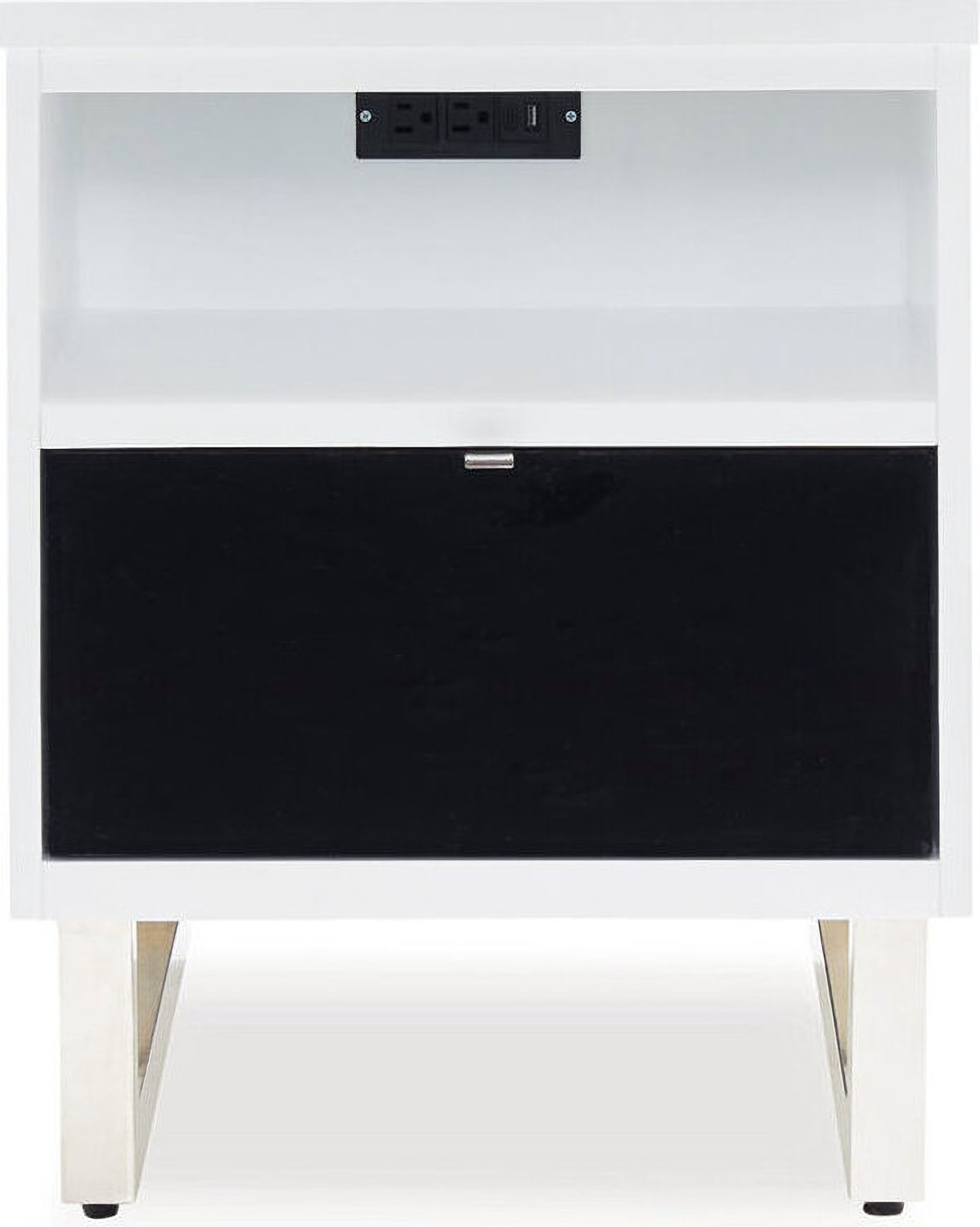 Gardoni Chairside End Table In White And Black T7567