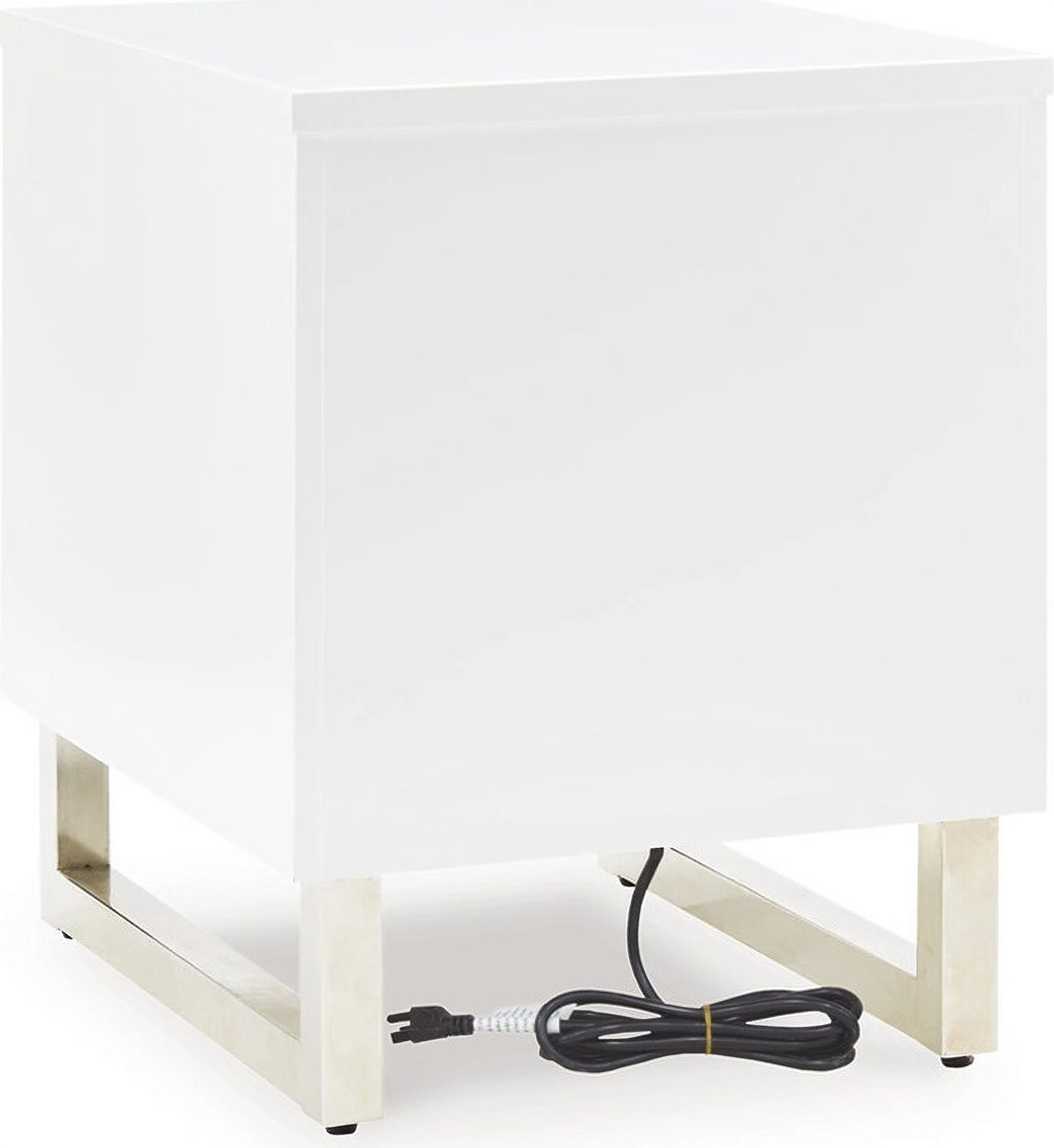 Gardoni Chairside End Table In White And Black T7567