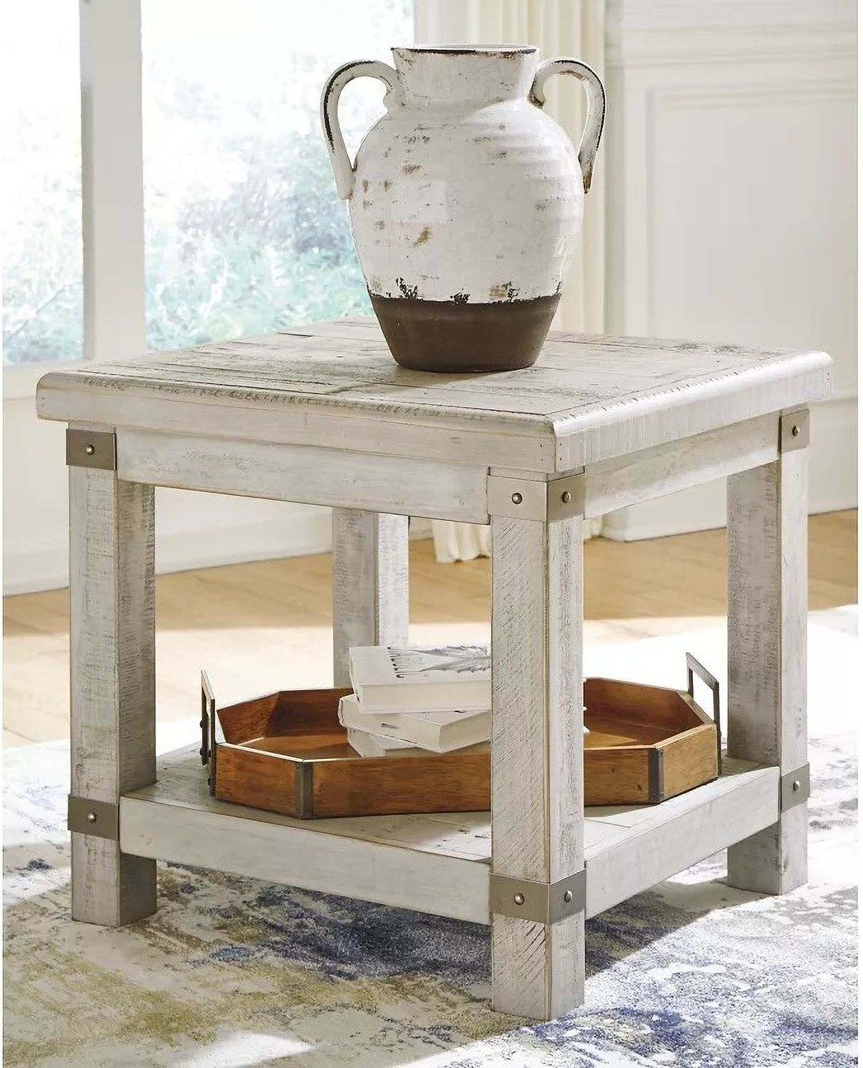 Carynhurst White Rectangular End Table T7573