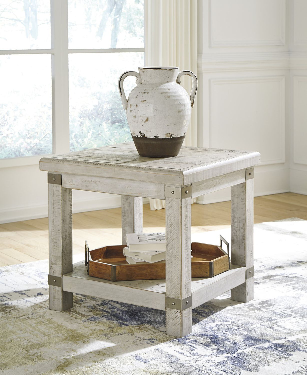 Carynhurst White Rectangular End Table T7573