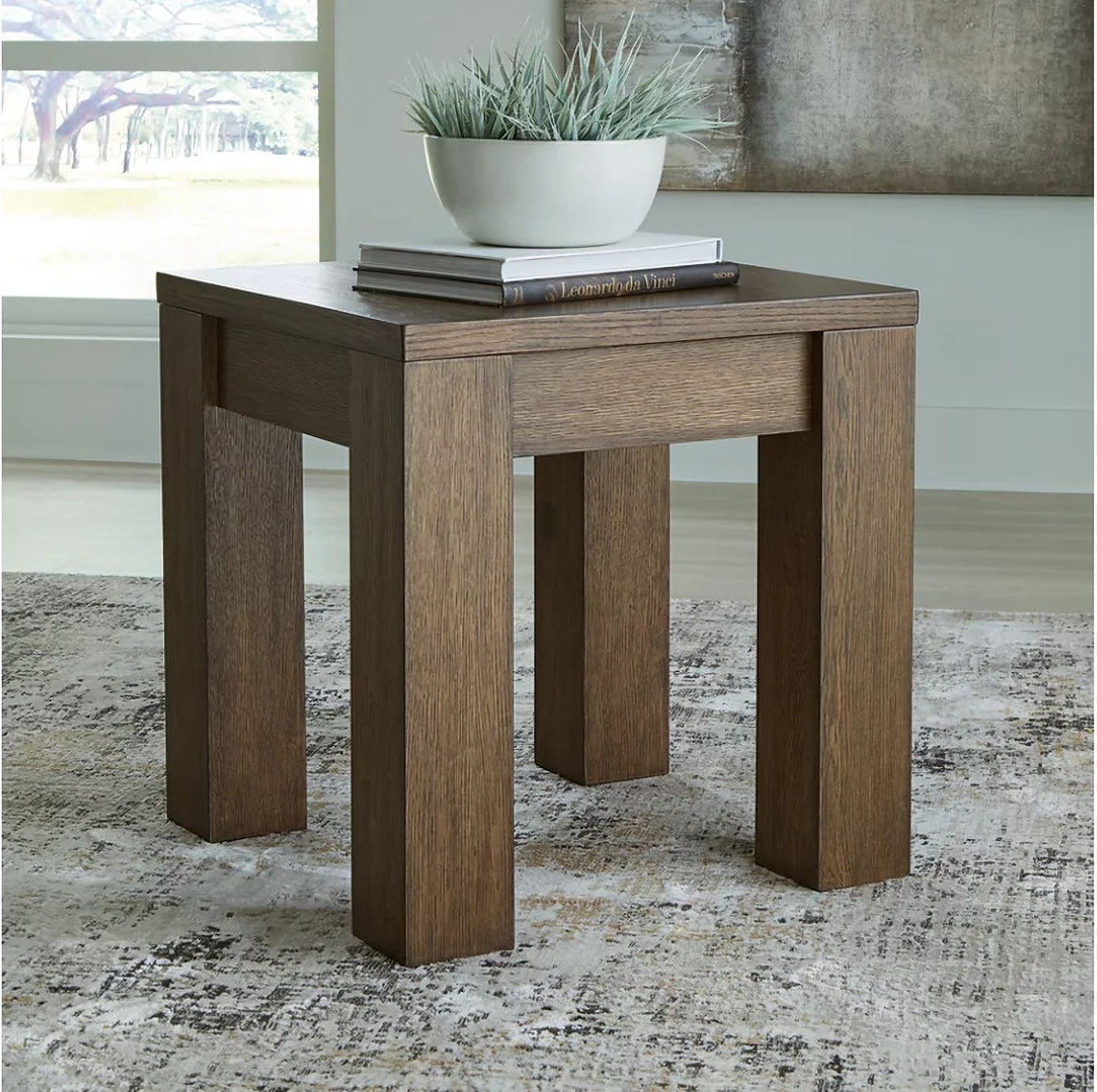 Rosswain End Table In Warm Brown T7632