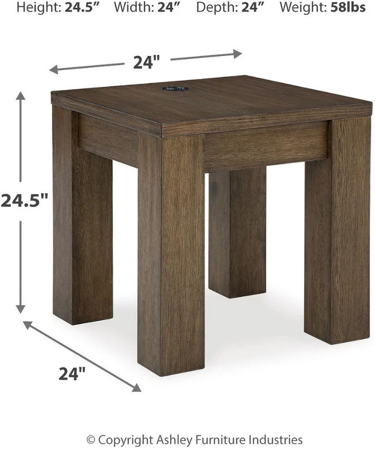 Rosswain End Table In Warm Brown T7632