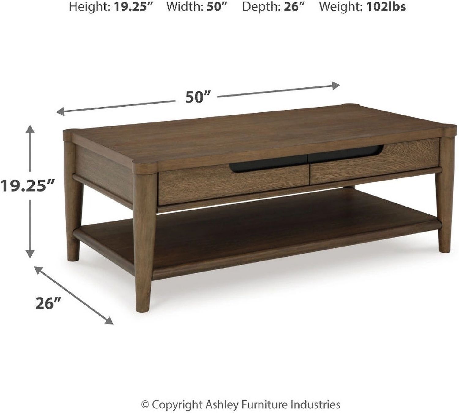 Roanhowe Coffee Table In Brown T7691