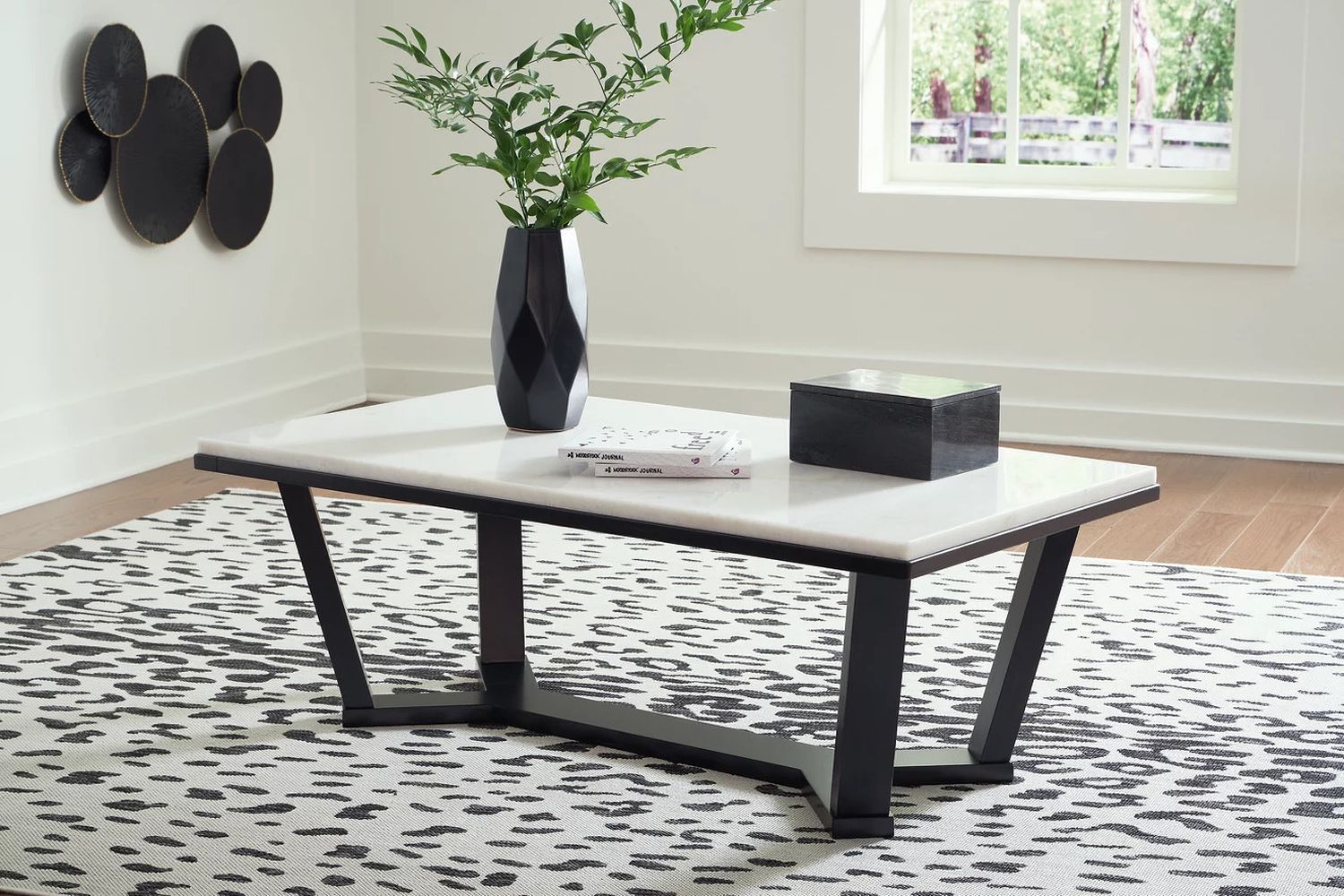 Fostead White And Espresso Rectangular Cocktail Table T7701