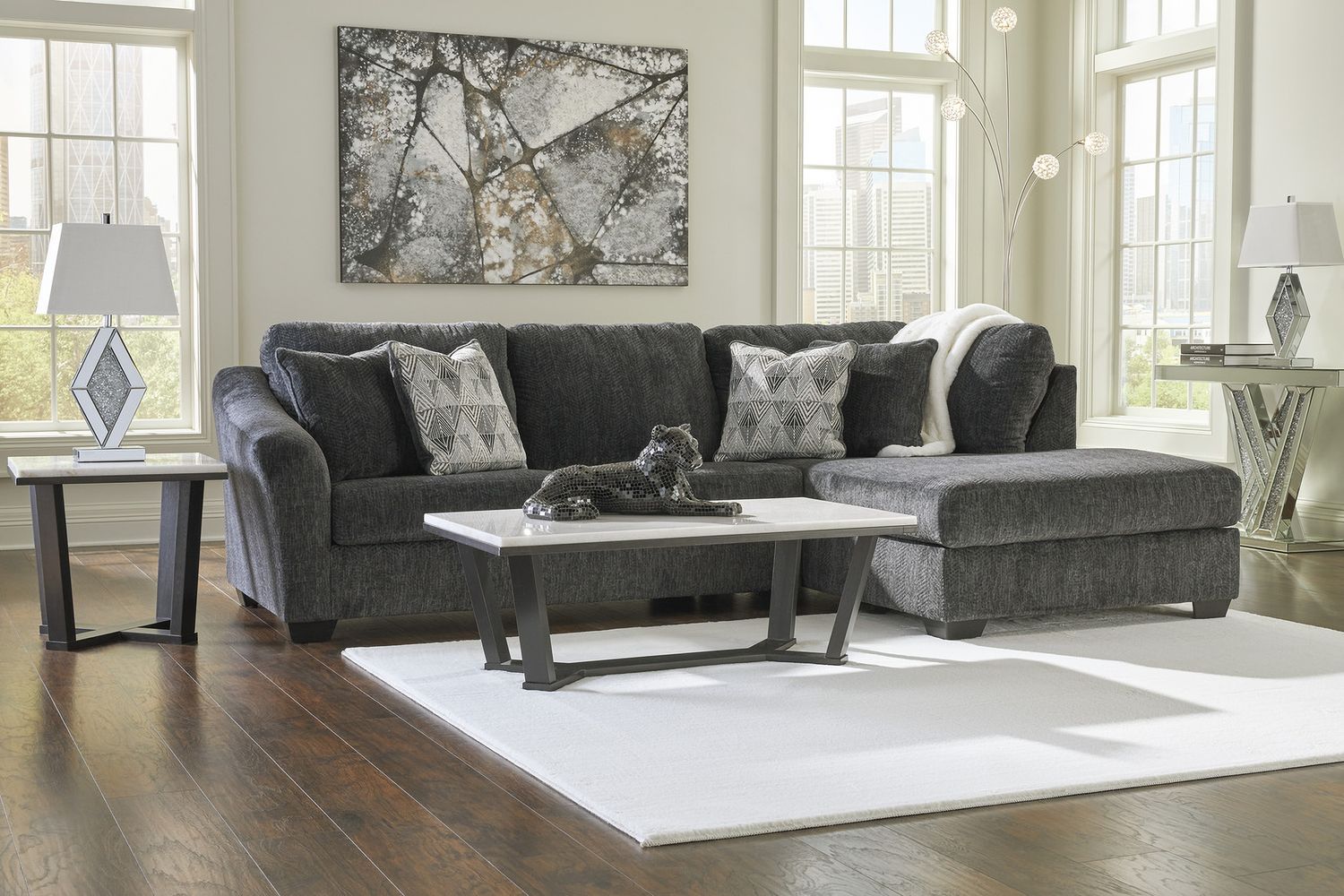 Fostead White And Espresso Square End Table T7702