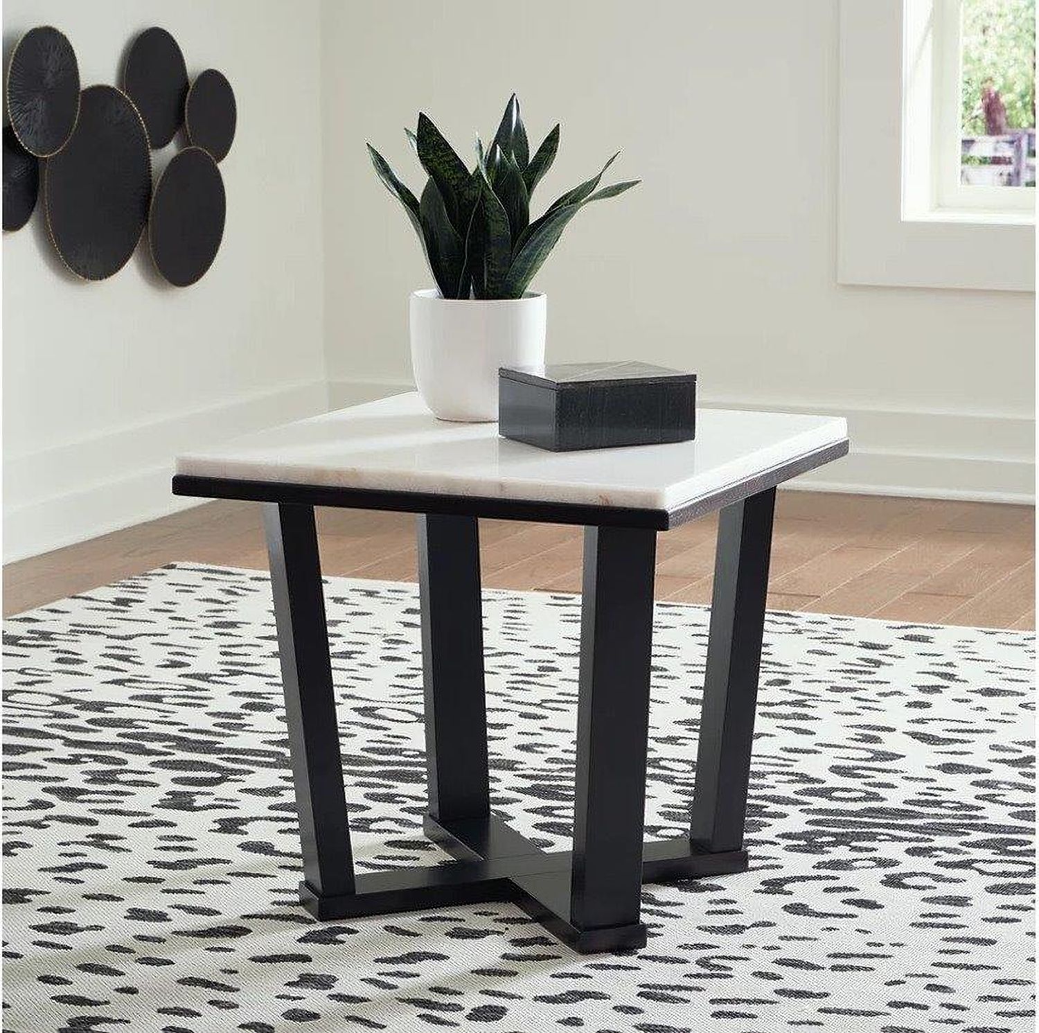 Fostead Occasional Table Set In White and Espresso T770T1