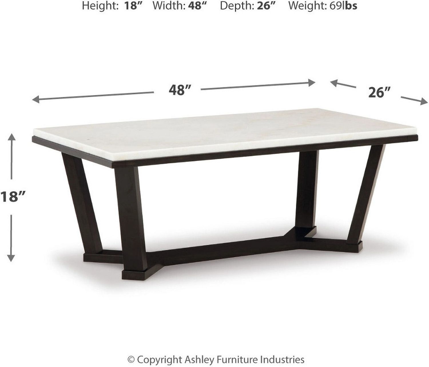 Fostead Occasional Table Set In White and Espresso T770T1