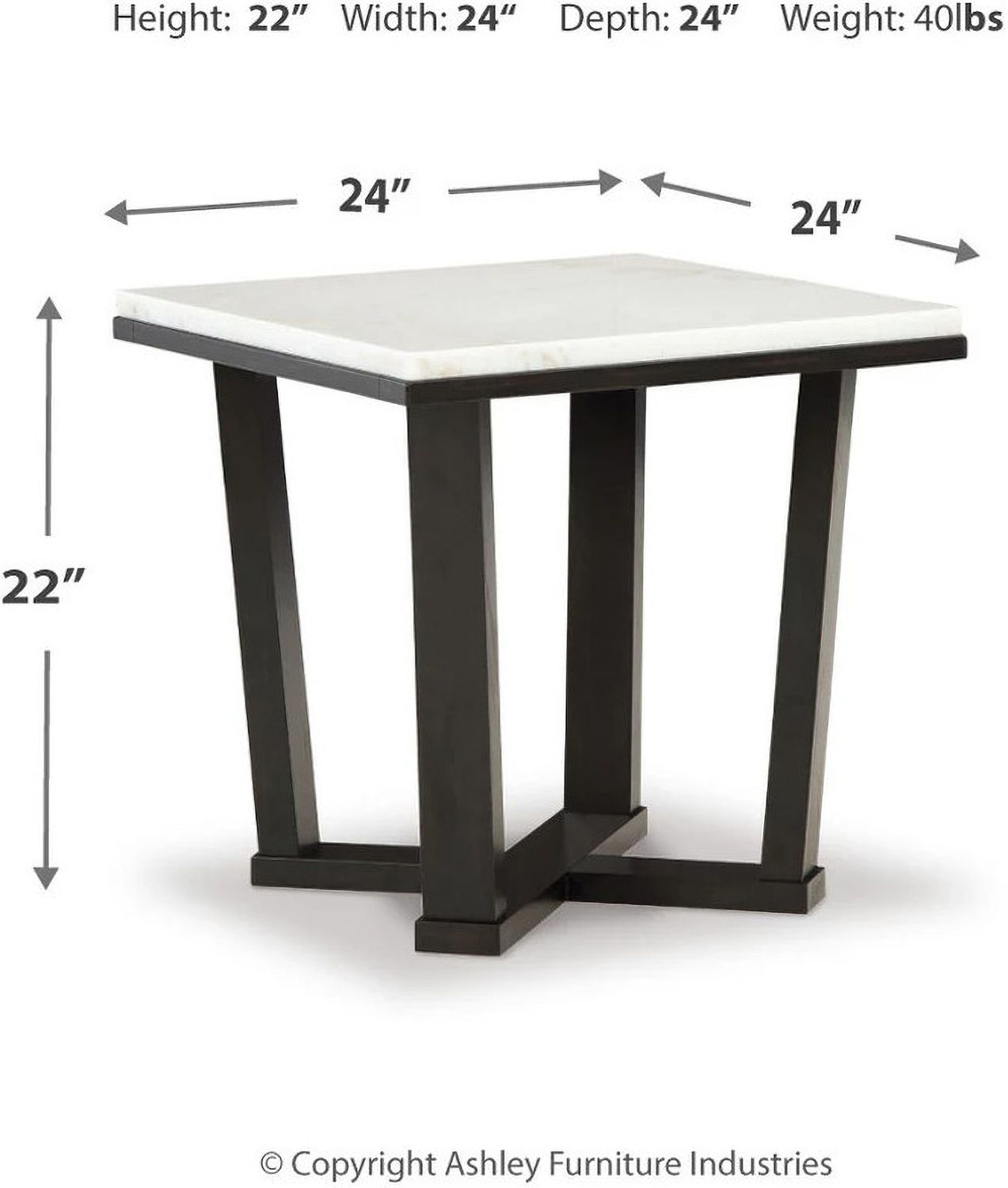Fostead Occasional Table Set In White and Espresso T770T1