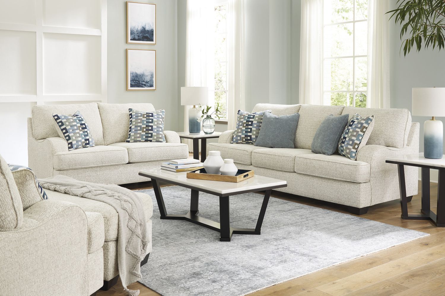Fostead Occasional Table Set In White and Espresso T770T1