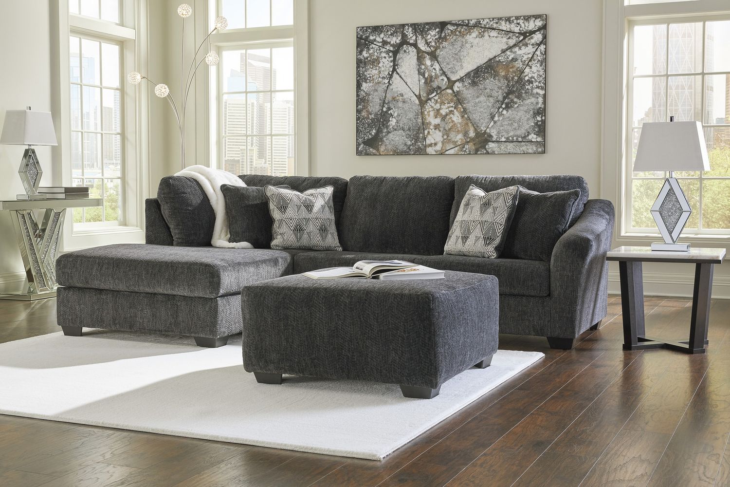 Fostead Occasional Table Set In White and Espresso T770T1