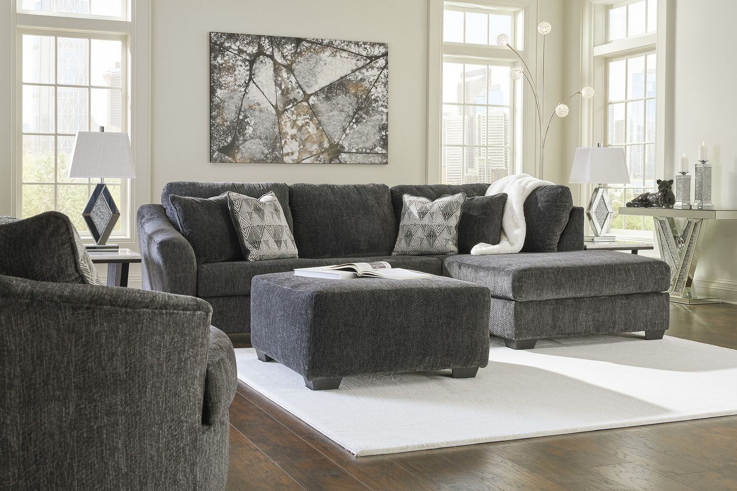 Fostead Occasional Table Set In White and Espresso T770T1