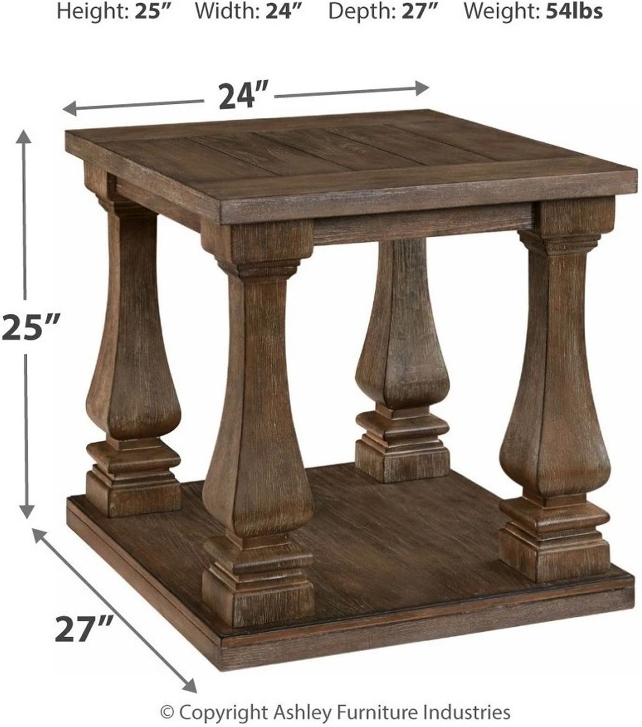 Johnelle Gray Rectangular End Table T7763