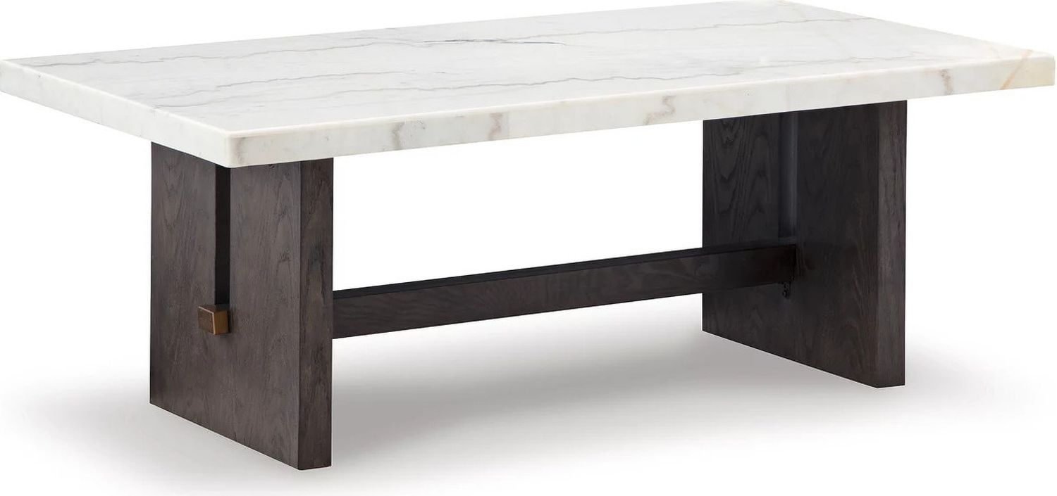 Burkhaus White And Dark Brown Rectangular Cocktail Table T7791