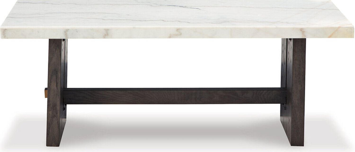Burkhaus White And Dark Brown Rectangular Cocktail Table T7791