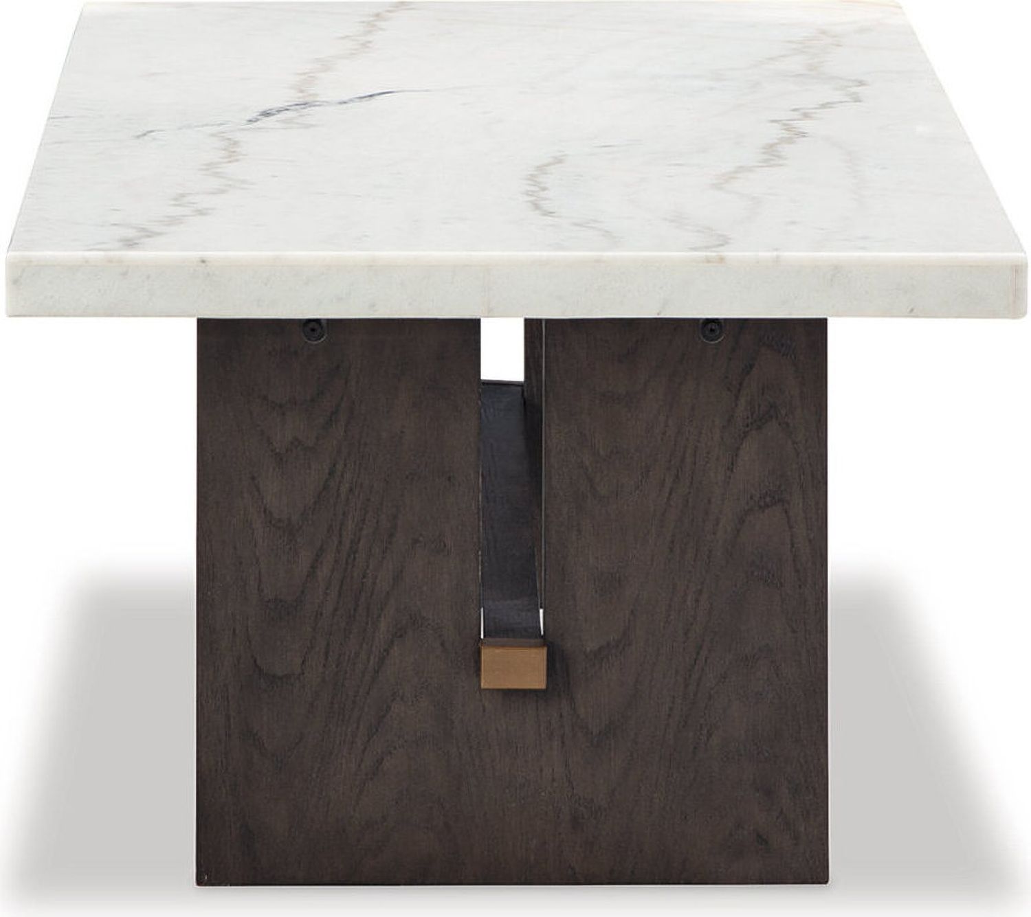 Burkhaus White And Dark Brown Rectangular Cocktail Table T7791