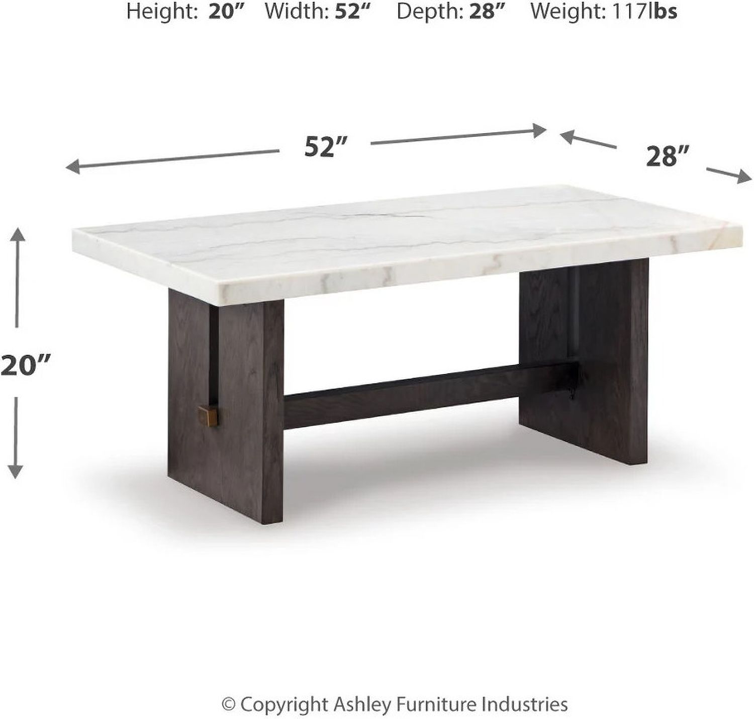 Burkhaus White And Dark Brown Rectangular Cocktail Table T7791
