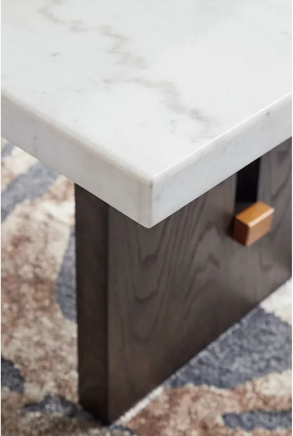 Burkhaus White And Dark Brown Rectangular Cocktail Table T7791
