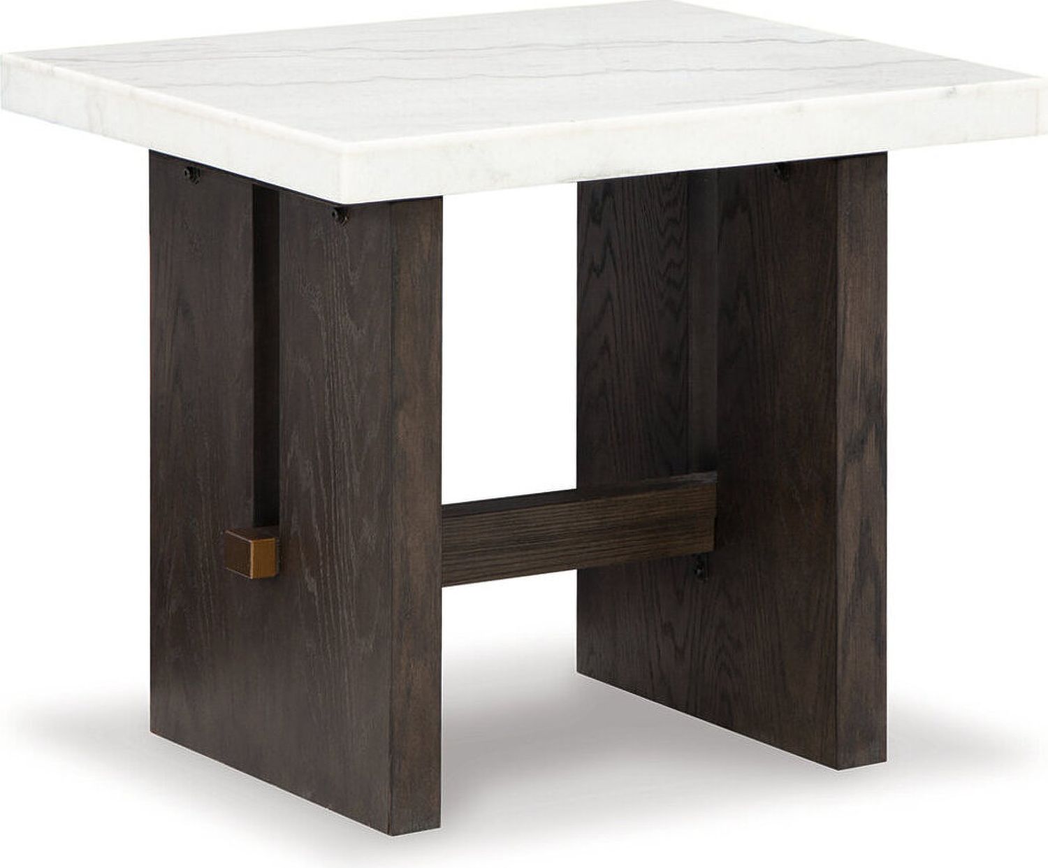 Burkhaus White And Dark Brown Rectangular End Table T7793