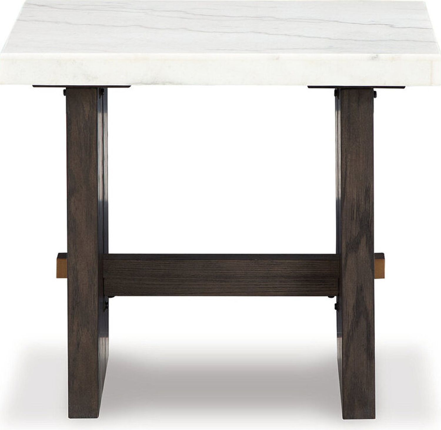 Burkhaus White And Dark Brown Rectangular End Table T7793
