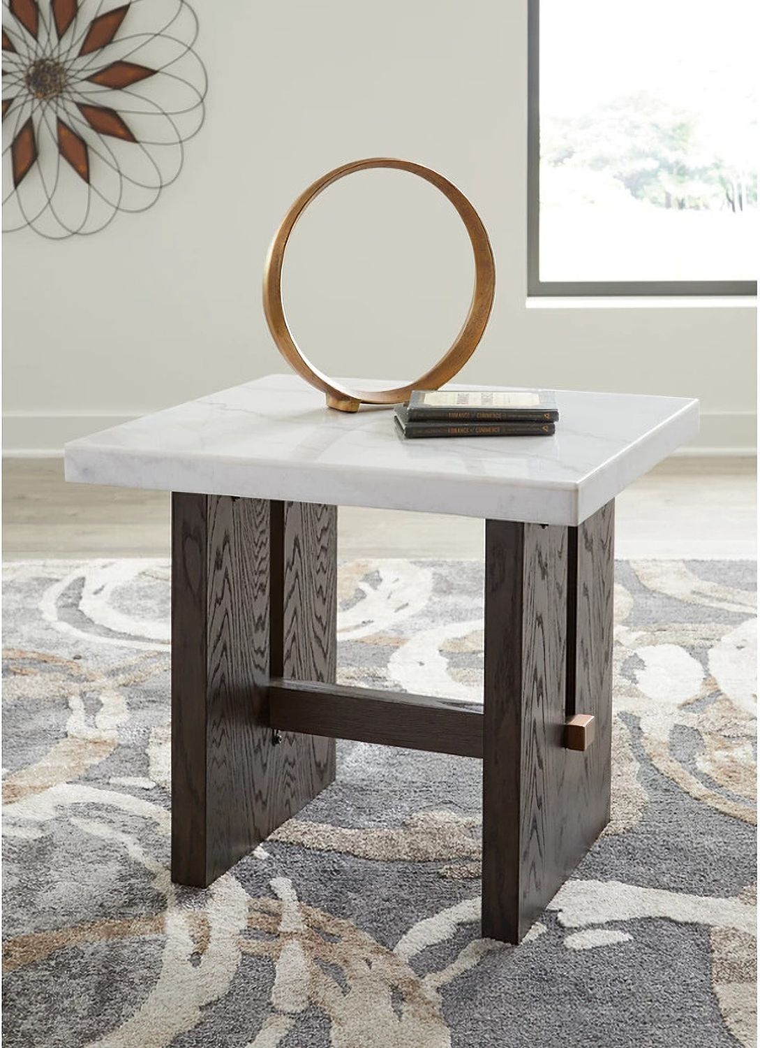 Burkhaus White And Dark Brown Rectangular End Table T7793