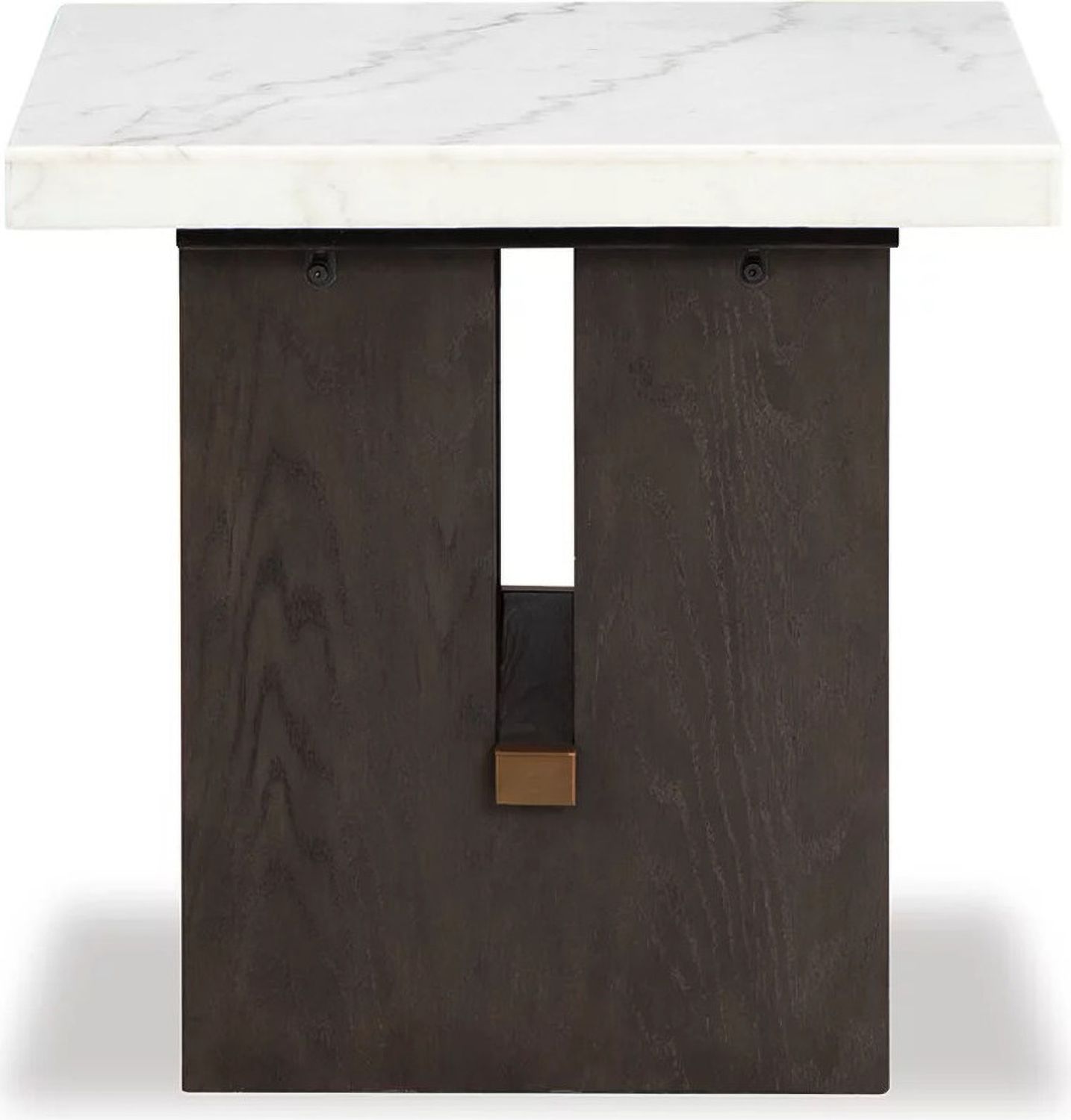 Burkhaus White And Dark Brown Rectangular End Table T7793