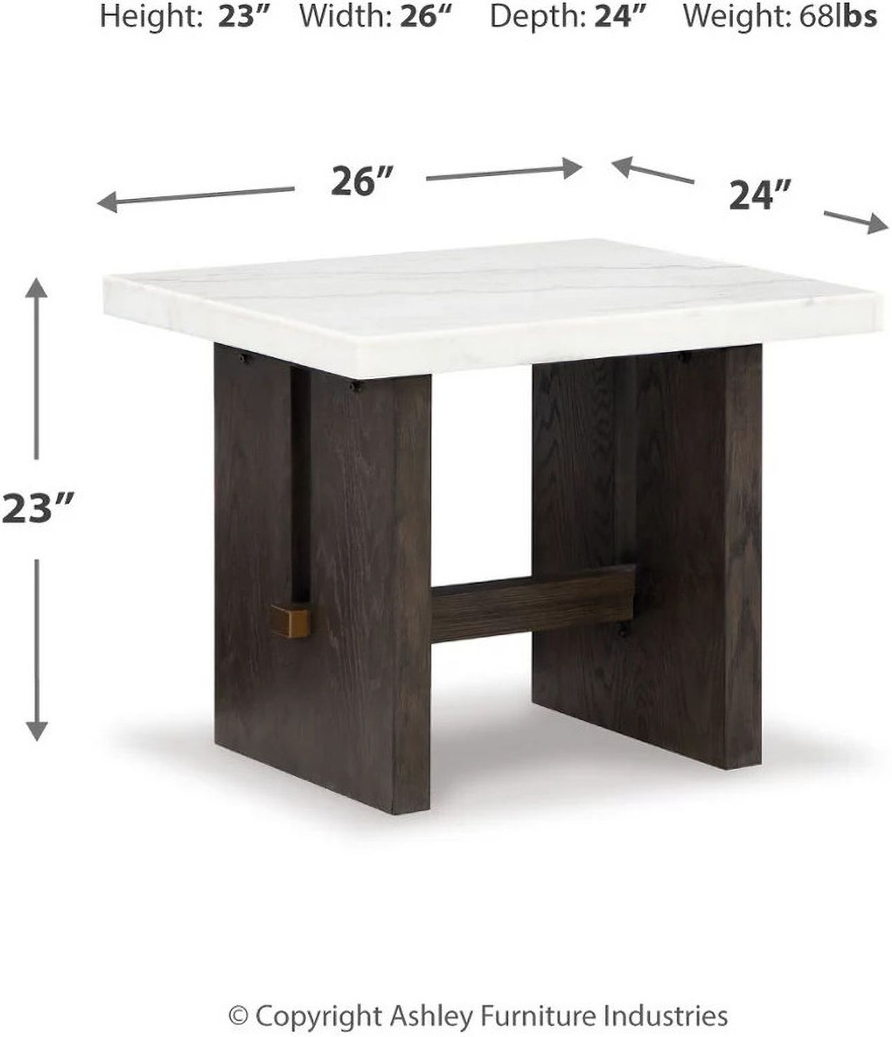 Burkhaus White And Dark Brown Rectangular End Table T7793