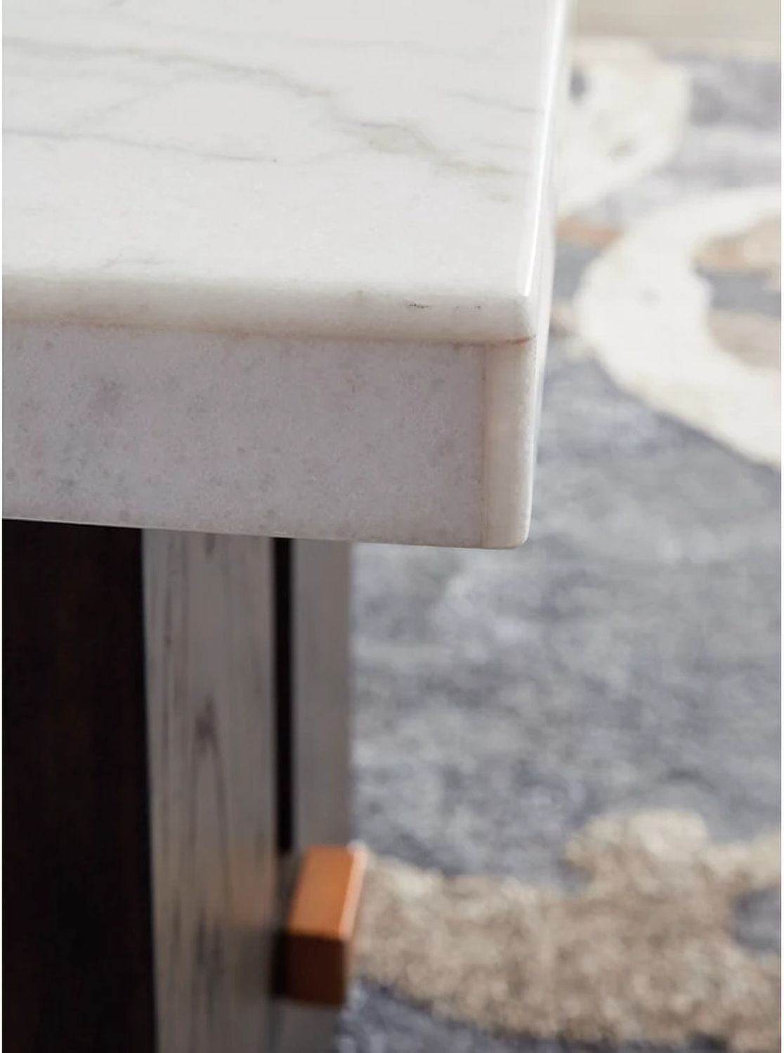 Burkhaus White And Dark Brown Rectangular End Table T7793